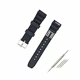 JZK 20mm schwarzes Ersatz-Uhrenarmband aus Silikon für Citizen Promaster, Hyper, Aqualand, Duplex, wasserdichtes Taucherarmband für Herren, Sportarmband mit Werkzeug zum Entfernen des Uhrenarmbands