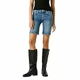 Pepe Jeans Damen Jeans Short Fitted Short MW Poppy - Mid Waist Regular Fit, Größe:W 28, Farbe:PL80000384UB Blue Denim