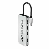 Green Cell USB-C HUB 4-in-1 Adapter, USB-C auf 4× USB-A 3.0, Aluminium Gehäuse, Datenübertragung bis 5 Gbit/s, Plug & Play, Verteiler kompatibel mit MacBook, Dell, Lenovo, HP, ASUS 15 cm Kabel