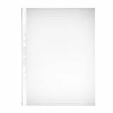 herlitz Prospekthüllen A4, glasklar, genarbt, dokumentenecht, Eurolochung, Öffnung seitlich und oben, Stärke 0,05 mm, 50 Stück