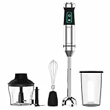 Cecotec Stabmixer Power TitanBlack 1500 XL Cream&Crush. 1500W, CrossBlades Technologie mit 4-Klinge-Blättern mit schwarzer Titan-Beschichtung, Extralangem Fuß, Spritzschutz-Klingeneinsatz, 800 ml-Glas