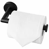 HITSLAM Toilettenpapierhalter Schwarz, Edelstahl Rostfrei Klopapierhalter für Wandmontage, Klorollenhalter für Bad und Küche, WC Papier Halterung, Schwarz Matt