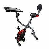 Ultrasport F-Bike, Trainingsrad für Fußgänger mit Computertraining, 8-stufige verstellbare Widerstandshöhenunterstützung, Sicherheitsstütze, Schreibtisch, Maximalgewicht 110 kg, Nero/Rosso