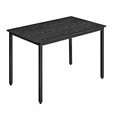 VASAGLE Esstisch, Küchentisch, 70 x 110 x 77 cm, Esszimmertisch für 4 Personen, Tisch Wohnzimmer, Schreibtisch, für Esszimmer, Küche, Industrie-Design, ebenholzschwarz-Mattschwarz KDT081B02