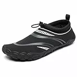 Mishansha Barfußschuhe Dicke Sohle Mann Wassersportschuhe Sommer-Mesh Schwimmschuhe Frauen Outdoor rutschfeste Fitnessschuhe Sport Traillaufschuhe, Farbe Schwarz 39