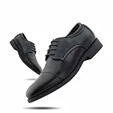 Hitmars Derby Schuhe Herren Anzugschuhe Halbschuh Lederschuhe Business Schuhe Oxford Hochzeitsschuhe Brogues Schnürhalbschuhe Formale 1-Schwarz 47