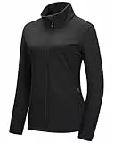 33,000ft Damen Softshelljacke Wasserdichte Winddichte Funktionsjacke Atmungsaktive Übergangsjacke Leichte Fahhradjacke zum Golf, Laufen, Wandern Schwarz M