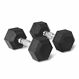 Amazon Basics Hantel-Set, mit Gummibeschichtung, sechseckig, 8 kg, Schwarz