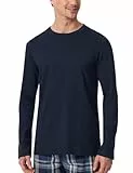 Schiesser Herren Schlafshirt Kurzarm Rundhals Bio-Baumwolle-Mix + Relax Pyjamaoberteil, Nachtblau_182180, 52