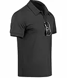 GLESTORE Poloshirt Herren Golf Kurzarm Poloshirts für Männer Bügelfrei Sport Polo Shirt Schwarz XL