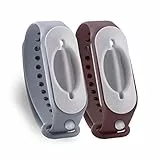 Cleanbrace Desinfektionsarmband 2er-Pack (Grau & Weinrot) | Handdesinfektion für unterwegs | inklusive Refiller