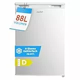 COMFEE RCU83WH3EU(E) 88L Gefrierschränke mit Inverter-Kompressor, D‑Energieeffizienz, -24°C 4-Sterne-Gefrieren, Leise 39 dB, Gefrierschrank klein 55 cm Breite, 3 Fächer für Küchen Büros-Weiß