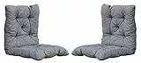 Ambientehome 2er Set Sitzkissen Auflage Sitzpolster 98x50x8 cm hellgrau, 50 Prozent Baumwolle 50 Prozent Polyester