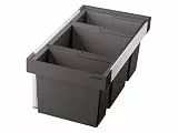 BLANCO FLEXON II low 80/3 | Abfall Müllsystem | für 80 cm breite Unterschränke | zum Einbau in Schubladen | 1x30 Liter 1x19 Liter und 1x16 Liter Eimer | Min. Einbauhöhe: 324mm | [73,6x40x32,5 cm]