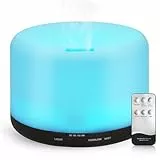 WD&CD Aroma 1000ML Ultraschall Luftbefeuchter Aromatherapie Öle Diffusor, Aroma Diffuser für Duftöle mit 7 Farben LED für Zuhause Büro Oder Yoga - Dunkel Holzmaserung