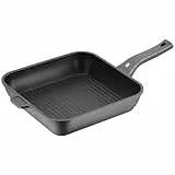 WMF Permadur Premium Grillpfanne 28 cm Induktion, Steakpfanne Induktion, Aluminium beschichtet, Grilpfanne Induktion, Steakpfanne ideal zum knusprigen Braten, eckige Pfanne, Kunststoffgriff