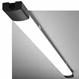 Modlicht LED Feuchtraumleuchte 150CM mit 45W 5000k Kaltlweiß 4950Lumen, Ultraslim Deckenleuchte Feuchtraum Flach Wasserfest IP65 Wannenleuchte Werkstattlampe für Keller Garage, Schwarz