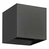 EGLO LED Außenleuchte Calpino 3, Wandleuchte außen mit Up und Down Beleuchtung, Wand Außenbeleuchtung aus Metall in Anthrazit, Außenlampe warmweiß, IP54