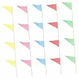 LIOOBO 20 Stück Triangular Gartenmarkierungsflaggen Leuchtenden Farben Wiederverwendbare Flaggen für Außenbereich zur Rasenmarkierung und Garten Dekoration
