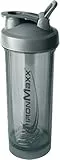 IronMaxx Premium Shaker – Ash Grey 700 ml | Auslaufsicherer BPA-freier Shaker mit Siebkugel & Skalierung für Eiweißshakes Smoothies & Fitness Drinks