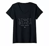 Damen Venice Beach Santa Monica California CA Tonal T-Shirt mit V-Ausschnitt