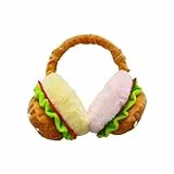 NICEYEA Lustige Ohrenwärmer im Burger-Design – Faltbare, dicke Winter Ohrenschützer für Schüler, Radfahren & Outdoor – Winddicht & warm, 17x18 cm