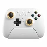 8Bitdo Ultimate 2 Wireless Controller for Windows & Android, Gaming Controller with TMR Joysticks, Switchable Hall Effect/Tactile Triggers, Motion Control, RGB Fire Ring, 8Speed Wireless Tech, White