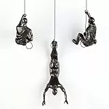XYQXYQ 3er Set Große Kletterer Wandskulptur – Nordisch-Moderne Wanddeko Figur, Einzigartige Großformatige Kletternde Männer Skulptur für Heim & Büro, Geschenk