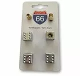 4er Set Ventilkappen + 2 Fahrradadapter -Würfel Silber- für jedes Auto, Motorrad und Fahrrad geeignet