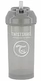 Twistshake Straw Cup | Baby-Schnabeltasse mit Strohhalm - 360 ml | Auslaufsichere Babywasserflaschen | Auslaufsicherer Trinkbecher für Kleinkinder | BPA-freier Baby-Entwöhnungsbecher | Grau