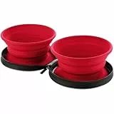 HUNTER Silikonnapf mit Taschenliste, 750 ml, Rot, 2 Stück