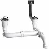 BLANCO Doppel-Ab- und Überlaufgarnitur 1 ½'' | Ab- und Überlaufset zum Nachrüsten von Spülen und Becken​ | Harmonisches Zusammenspiel mit Armaturen, Spülmittelspender und Zugknopf in schwarz matt​