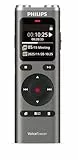 Philips DVT2075 VoiceTracer, Diktiergerät, Aufnahmegerät, MP3, Stereo, Li-on Akku. Sembly AI zur Spracherkennung für mehrere Sprecher, Automatische Erstellung von Zusammenfassungen