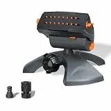 Diivoo Mini Turbo Oszillierender Rasensprenger 16 Düsen, Gartensprinkler mit Schnellanschluss und Großer Basis, Wassersprinkler Einstellbare Breite, Reichweite und Durchflussrate, Grau