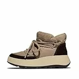 Fitflop F-Mode Damen-Stiefelette mit resistentem Biofleece-Netzgewebe, Flatform-Stiefelette, Taupe, Größe 42, taupe, 42 EU