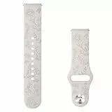 Vancle Uhrenarmband 20mm für Damen Herren, Weiches Silikonarmband mit Eingravierten Blumen, Sport Ersatzarmbänder Zubehör Kompatibel mit 20mm Smartwatches