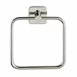 WENKO Handtuchring Mezzano, flexibel nach Oben und unten beweglicher Handtuchhalter, aus hochwertigem, glänzendem Edelstahl rostfrei, 16 x 18 x 5,5 cm