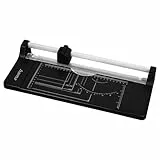 Hama Papierschneider mit Rollklinge (Schneidemaschine mit 5 Blatt Schneidleistung, Schneidegerät bis DIN A4, Rollenschneidemaschine für Papier, Folie und Fotos) schwarz