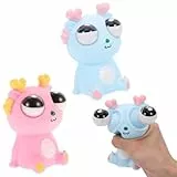 CATOR 2 Stück Squeeze Spielzeug, Stress Squeeze Spielzeug, Squeeze Toy, Squeeze Ball, Popping Out Eyes Squeeze Toys, Anti Stress Spielzeug für Erwachsene und Kinder Blau Rosa