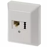 Rutenbeck Anschlussdose IAE/UAE 8(6) + TAE 6 Telefondose Kombination, für 6-polige & 8-polige Stecker, 2x6 Schraubkontakte, Aufputz Dose reinweiß