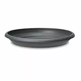 Scheurich Untersetzer aus Kunststoff, Metallic Grey, 24 cm Durchmesser, 3,5 cm hoch