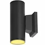 Aigostar LED Wandleuchte GU10 Aluminium Up Down Außenwandleuchte Wasserdicht Außenleuchte Außenlampe Wandspot für Innen und Außen,Schwarz