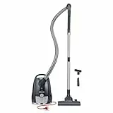 SEVERIN Staubsauger mit Beutel, kompakter & leiser Bodenstaubsauger für Teppich - & Hartböden, 750 W, Soft-Sound-Bodendüse, 8 m Reichweite, schwarz, BC 7030