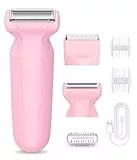 Intimrasierer für frauen, 2 in 1 Rasierer Damen: iFanzeTech Bikini-Trimmer Damenrasierer Elektrisch, Ipx7 Wasserdicht Bikini Trimmer Damen Intimbereich, für Bikinizone Achseln Beine, Wiederaufladbar