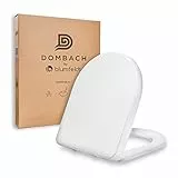 DOMBACH - Premium Toilettendeckel mit Absenkautomatik Abnehmbar (Weiß) WC Sitz mit Absenkautomatik, Klodeckel mit, Klobrille, Toilettensitz, WC Deckel, Toilettenbrille Klobrille, D-Form