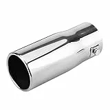 KIMISS Universal Auspuffspitze, Endrohr für PKW, 55-65 mm, Edelstahl(Flacher Mund)