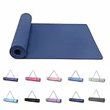 Good Nite Yogamatten Für Frauen Rutschfeste Strukturierte Oberflächen Gymnastikmatte Yoga Matte Dick 6 mm Mit Tragegurt Tpe-Übungsmatte Für Yoga Pilates Gymnastik (183X61cm)(Marine)