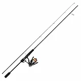 DAM Fire Wave XP Spinning Combo, Süßwasserangler Angelrute Rolle Hecht Barsch Zander mehr, Starkes Leichtgewicht Vielseitig, Schwarz, 2.13m schnelle Rute, 2500er Rolle