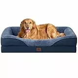 EHEYCIGA Orthopädisches Hundebett Grosse Hunde, 106.5x76x18.5cm, Memory Foam Waschbar und Wasserdicht Hundekorb mit 4 Rändern, Hundesofa Hundecouch rutschfest, Marineblau