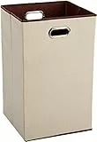 Amazon Basics Rechteckig Zusammenklappbarer Wäschekorb, Beige, Braun
